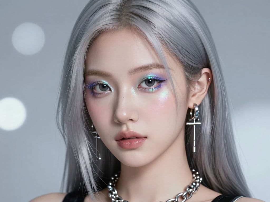 AI generated futuristic portrait with silver hair - Z-Image Turbo